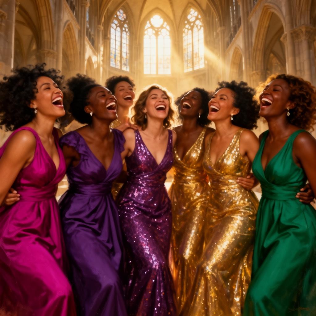 Sisterhood of women worshipping together
